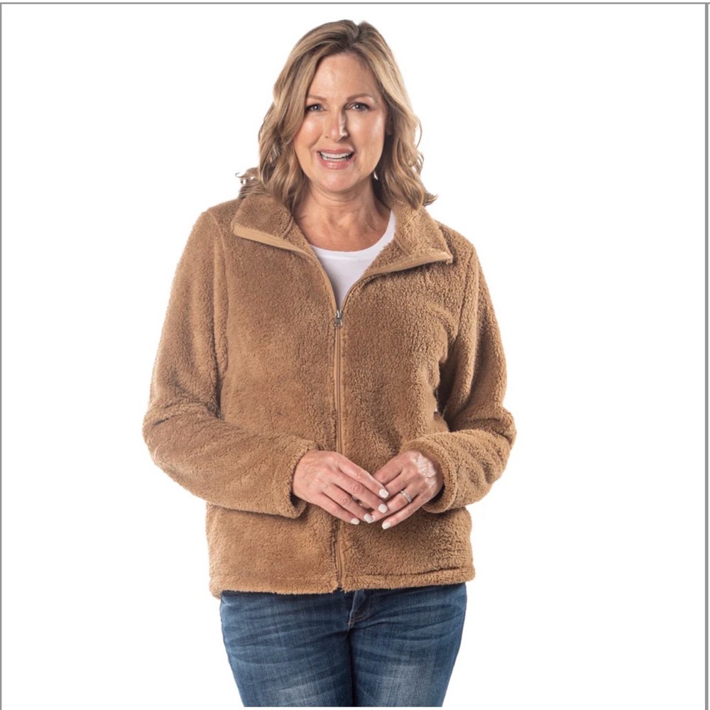 Moda Women's Cozy Tan Teddy Jacket